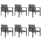 7-tlg. Garten-Essgruppe Poly Rattan Grau