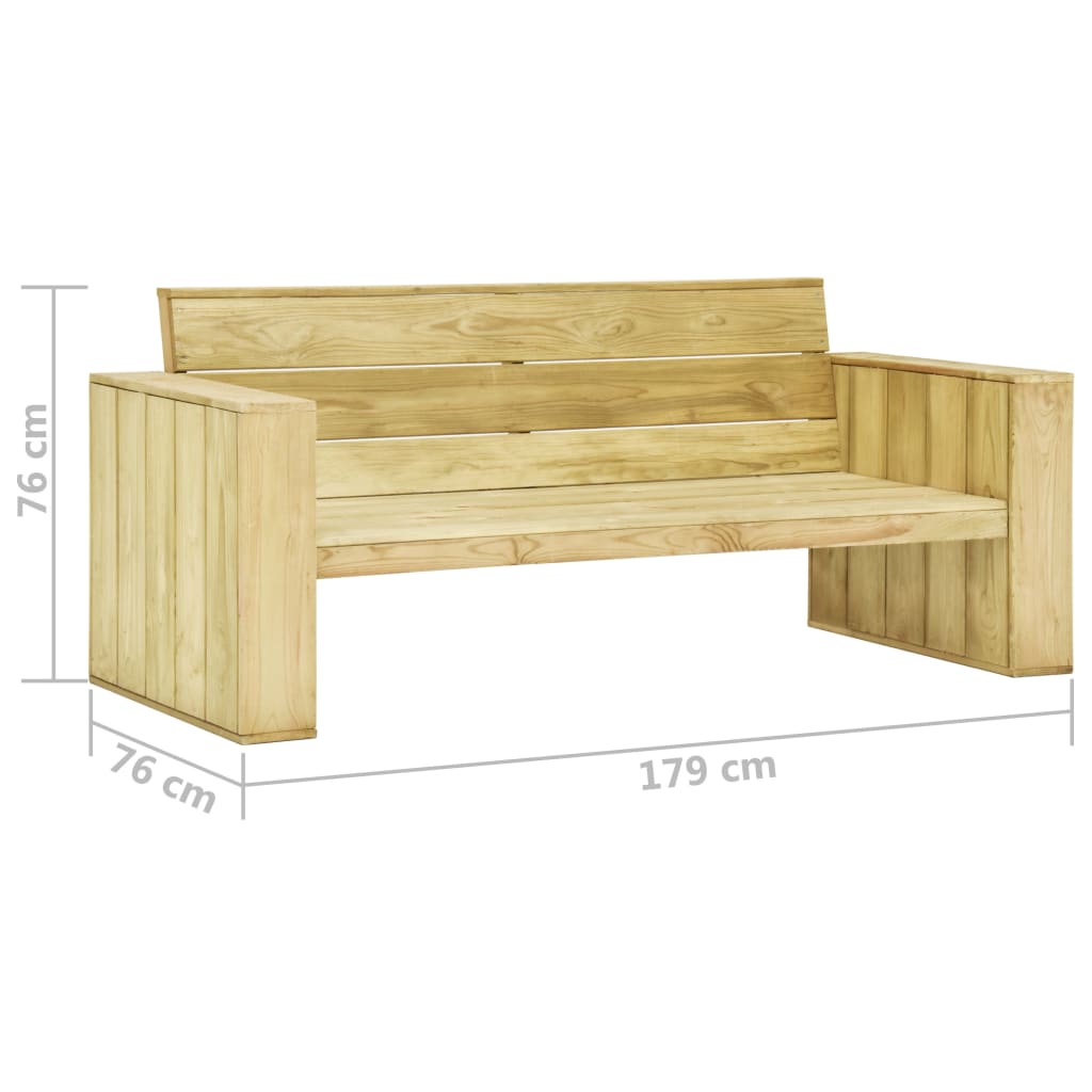 3-tlg. Garten-Lounge-Set mit Kissen Kiefernholz Imprägniert