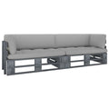 2-Sitzer-Palettensofa mit Kissen Grau Imprägniertes Kiefernholz