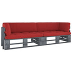 2-Sitzer-Palettensofa mit Kissen Grau Imprägniertes Kiefernholz
