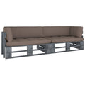 2-Sitzer-Palettensofa mit Kissen Grau Imprägniertes Kiefernholz