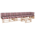4-tlg. Paletten-Lounge-Set mit Kissen Imprägniertes Kiefernholz
