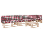 4-tlg. Paletten-Lounge-Set mit Kissen Imprägniertes Kiefernholz