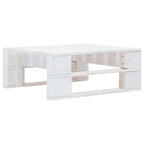 4-tlg. Paletten-Lounge-Set Weiß Imprägniertes Kiefernholz