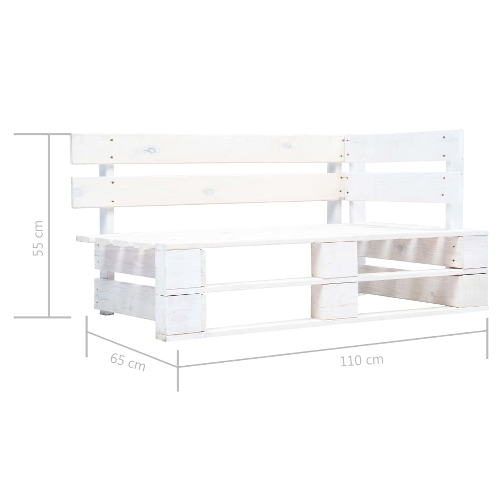 4-tlg. Paletten-Lounge-Set Weiß Imprägniertes Kiefernholz
