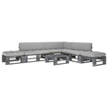 6-tlg. Paletten-Lounge-Set Grau Imprägniertes Kiefernholz