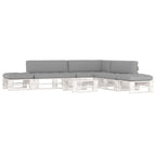 6-tlg. Paletten-Lounge-Set Weiß Imprägniertes Kiefernholz