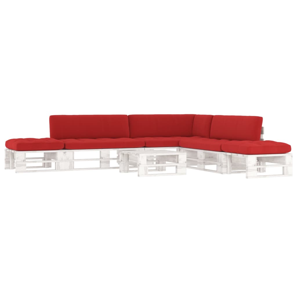 6-tlg. Paletten-Lounge-Set Weiß Imprägniertes Kiefernholz