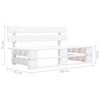 6-tlg. Paletten-Lounge-Set Weiß Imprägniertes Kiefernholz