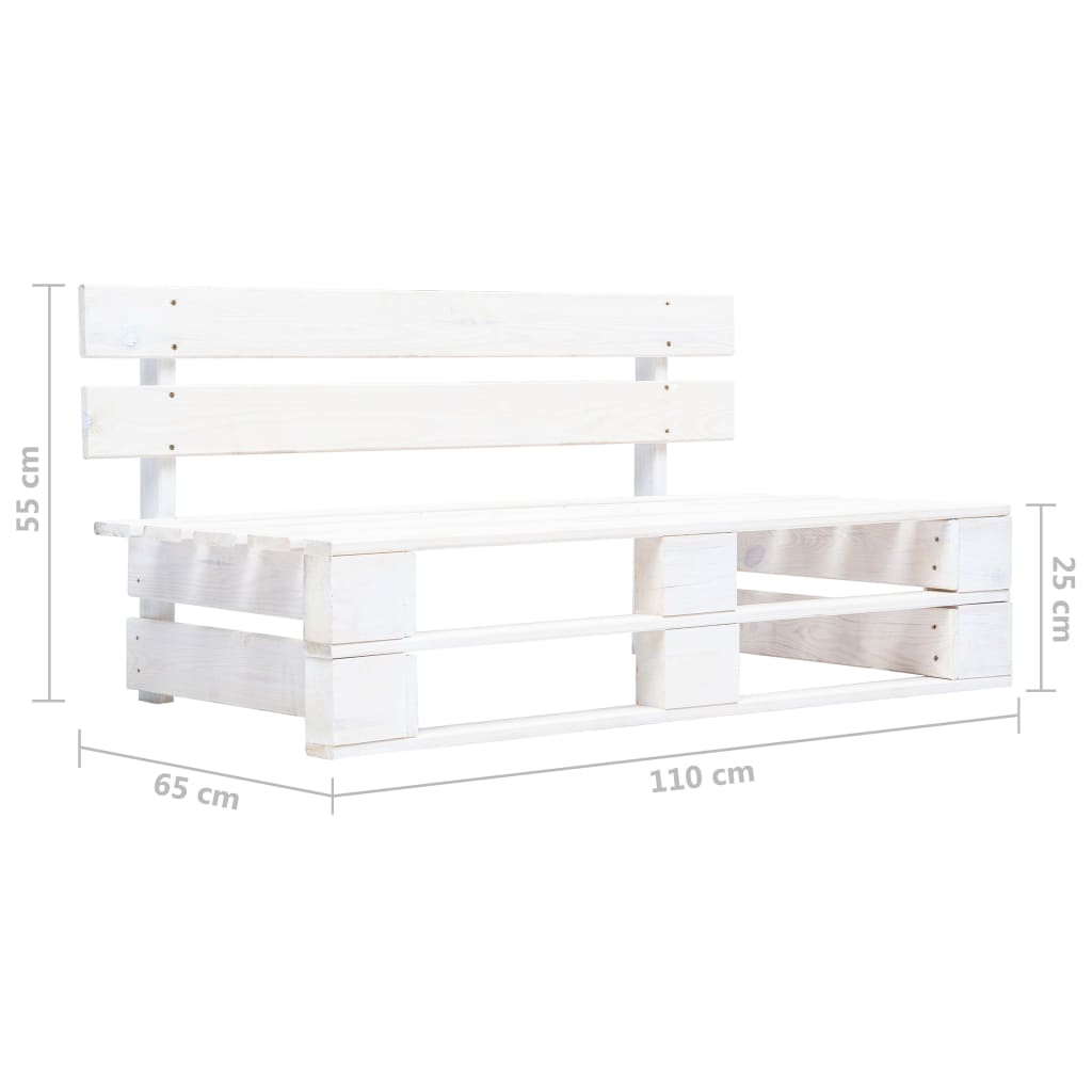 6-tlg. Paletten-Lounge-Set Weiß Imprägniertes Kiefernholz