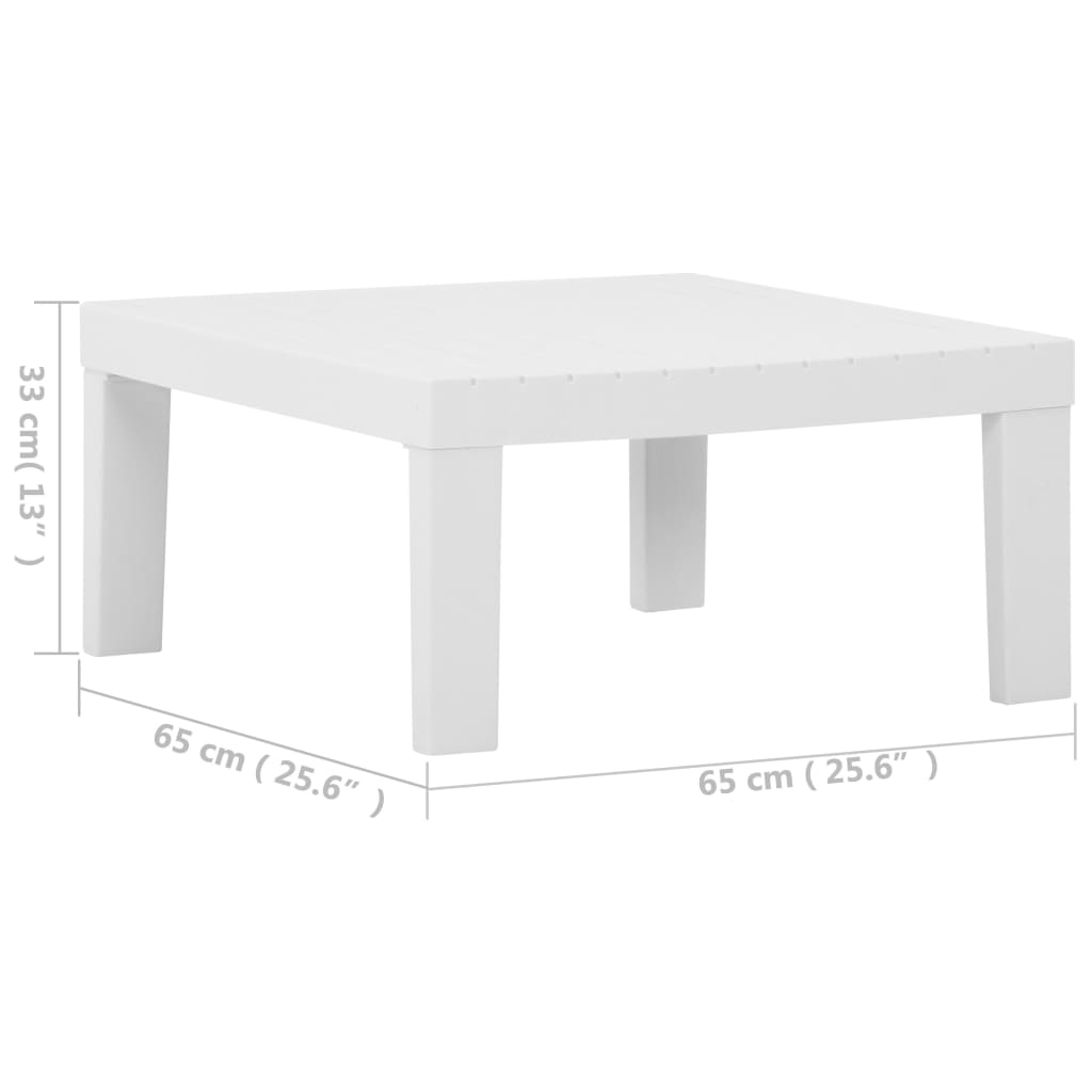 Lounge-Gartentisch Kunststoff Weiß