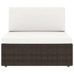 6-tlg. Garten-Lounge-Set mit Kissen Braun Poly Rattan