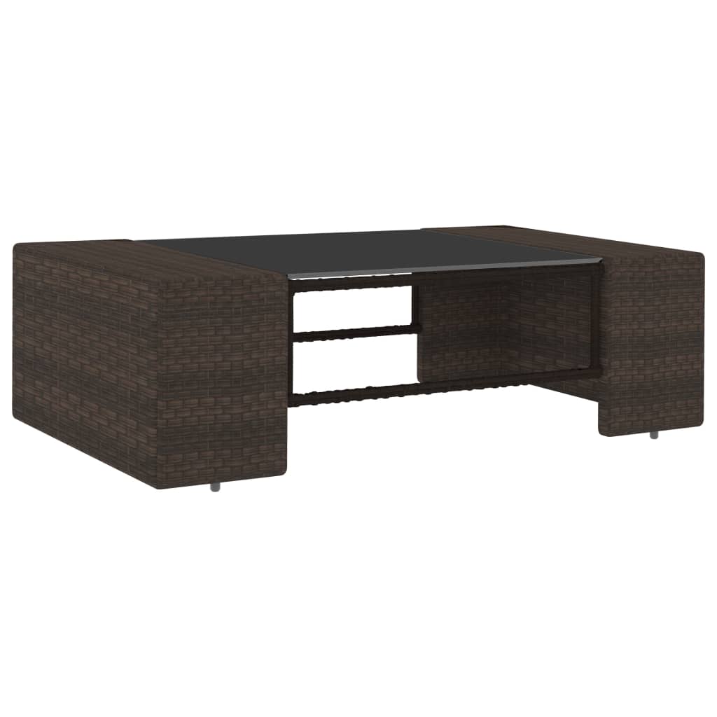 6-tlg. Garten-Lounge-Set mit Kissen Braun Poly Rattan