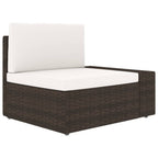 6-tlg. Garten-Lounge-Set mit Kissen Braun Poly Rattan