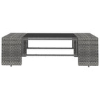 5-tlg. Garten-Lounge-Set mit Kissen Grau Poly Rattan