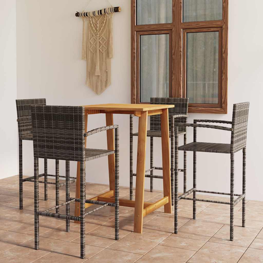 5-tlg. Gartenbar-Set Grau