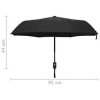 Faltbarer Regenschirm Automatisch Schwarz 95 cm