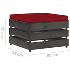 2-tlg. Garten-Lounge-Set mit Kissen Grau Imprägniertes Holz