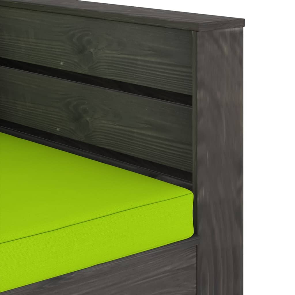 2-tlg. Garten-Lounge-Set mit Kissen Grau Imprägniertes Holz