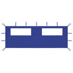 Pavillon-Seitenwand mit Fenstern 6x2 m Blau
