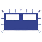 Pavillon-Seitenwand mit Fenstern 4x2 m Blau