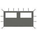 Pavillon-Seitenwand mit Fenstern 4x2 m Anthrazit