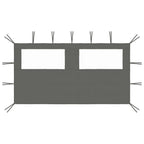 Pavillon-Seitenwand mit Fenstern 4x2 m Anthrazit