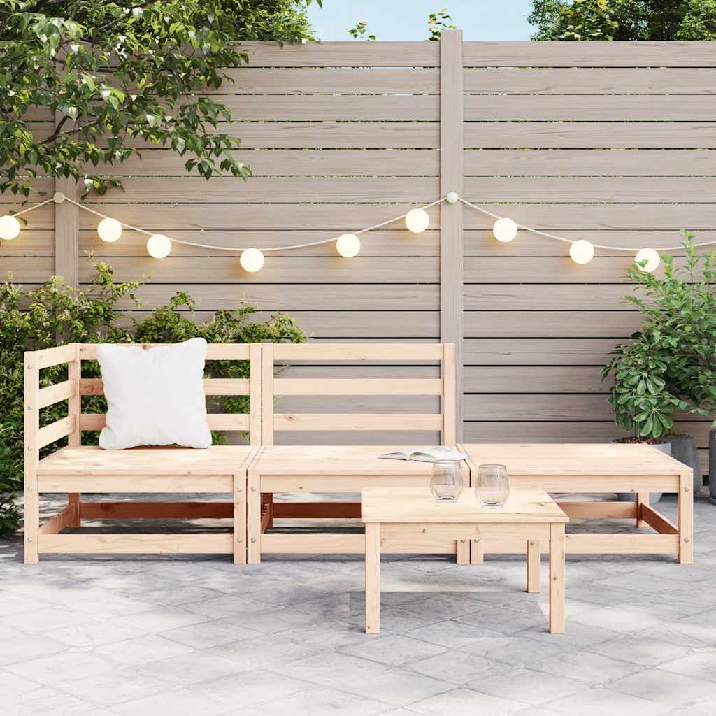3-tlg. Garten-Lounge-Set Massivholz Kiefer