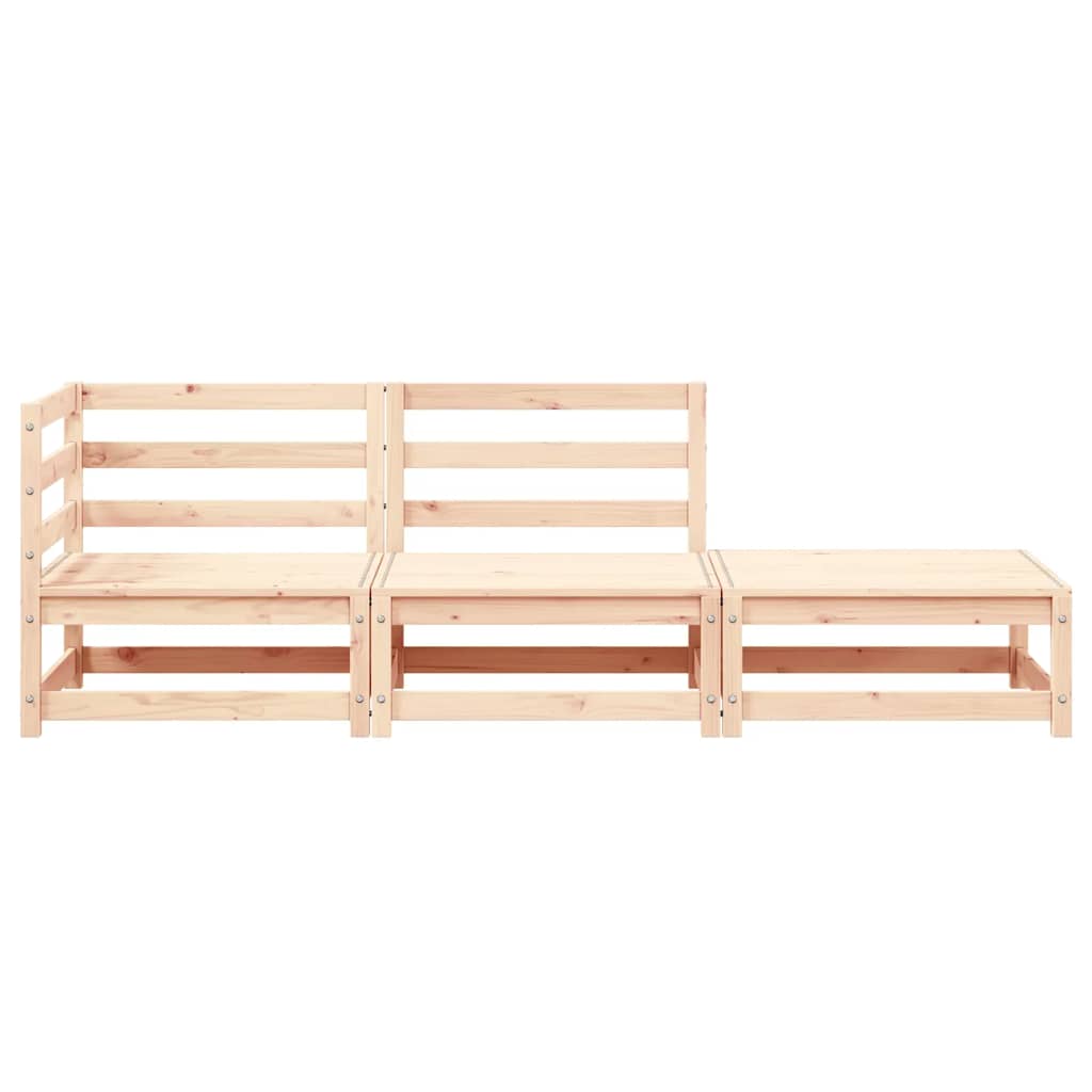 3-tlg. Garten-Lounge-Set Massivholz Kiefer