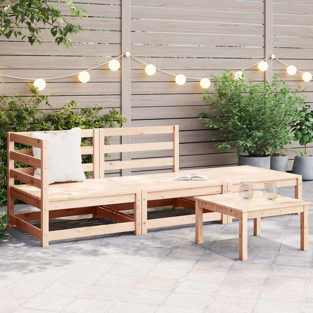 3-tlg. Garten-Lounge-Set Massivholz Kiefer