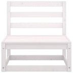 Garten-Mittelsofa mit Anthrazit Kissen Weiß Massivholz Kiefer