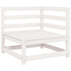 Gartensofa 2-Sitzer mit Kissen Kiefer Massivholz Weiß