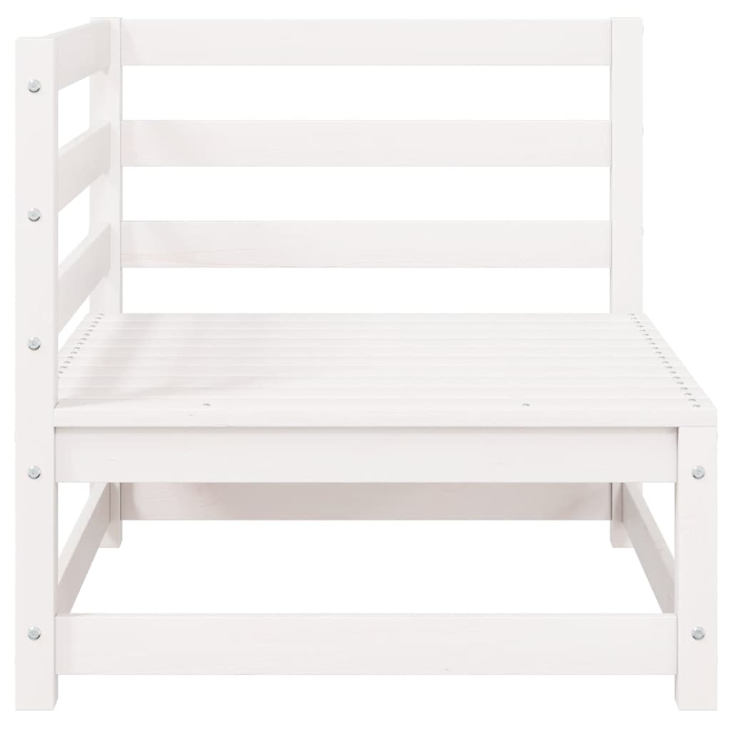 Gartensofa 2-Sitzer mit Kissen Kiefer Massivholz Weiß