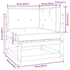 Gartensofa 2-Sitzer mit Kissen Kiefer Massivholz Weiß