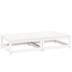 Garten-Fußhocker mit Kissen 2 Stk. Weiß Massivholz Kiefer