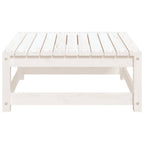 Garten-Fußhocker mit Kissen 2 Stk. Weiß Massivholz Kiefer