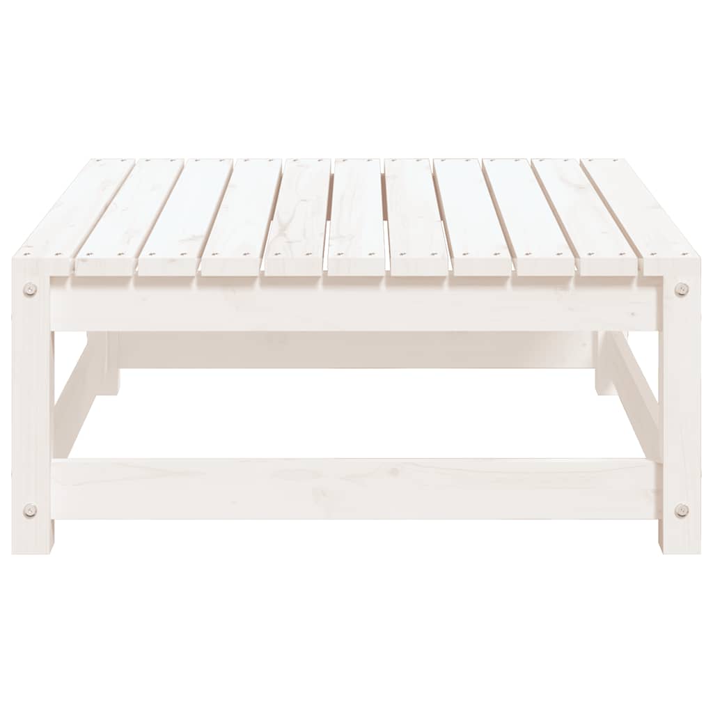 Garten-Fußhocker mit Kissen 2 Stk. Weiß Massivholz Kiefer
