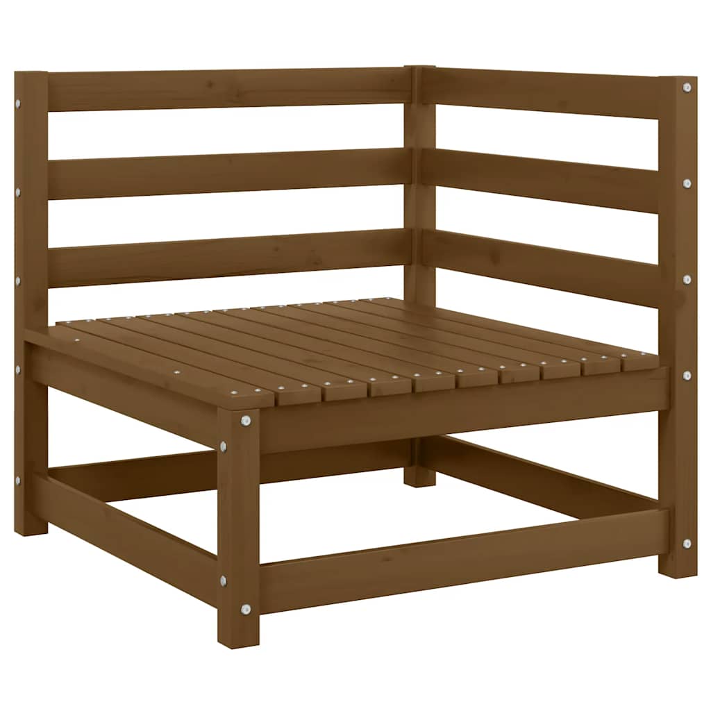 2tlg. Garten-Lounge-Set mit Kissen Honigbraun Massivholz Kiefer