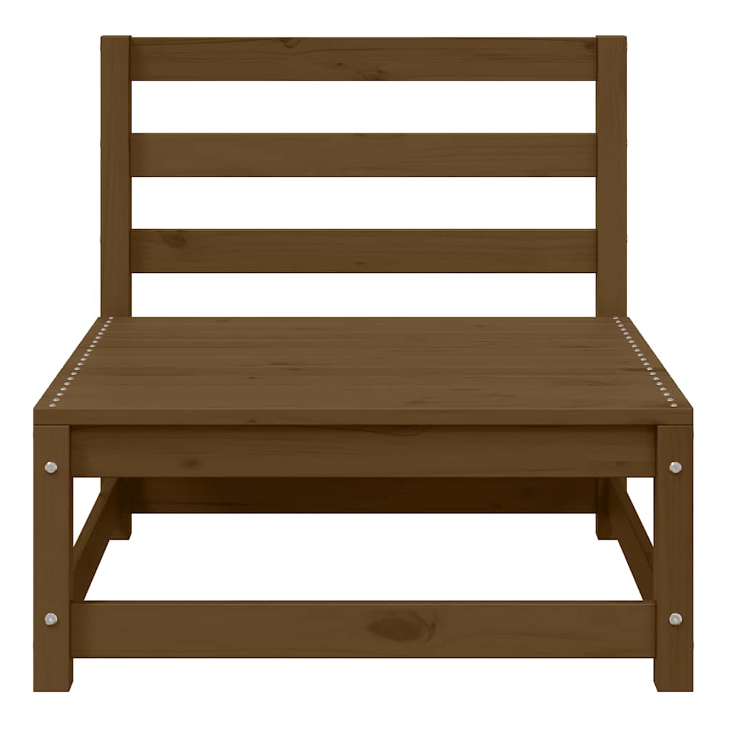2tlg. Garten-Lounge-Set mit Kissen Honigbraun Massivholz Kiefer