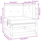 2tlg. Garten-Lounge-Set mit Kissen Honigbraun Massivholz Kiefer