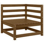 2-tlg. Garten-Lounge-Set Kissen Honigbraun Massivholz Kiefer