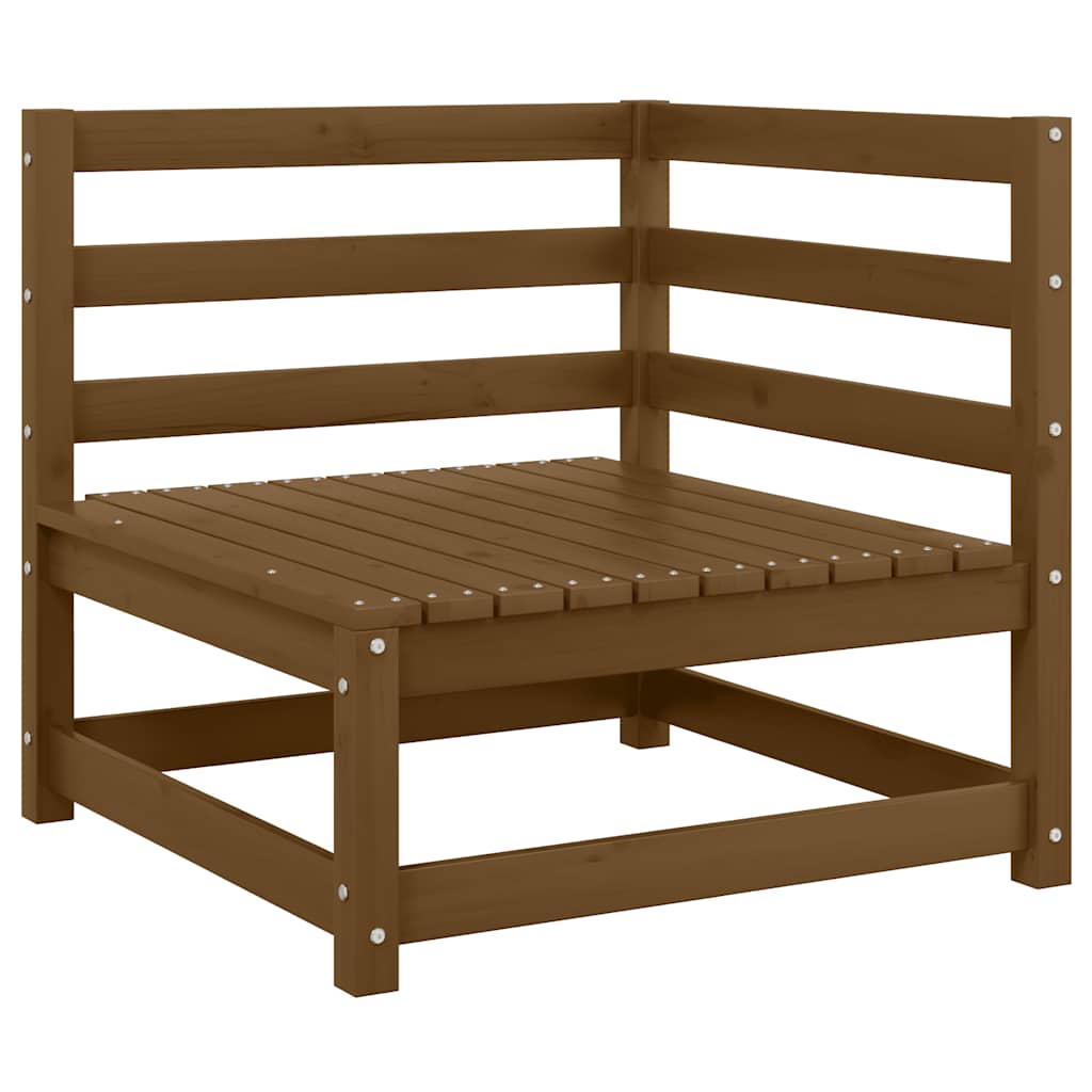 2-tlg. Garten-Lounge-Set Kissen Honigbraun Massivholz Kiefer