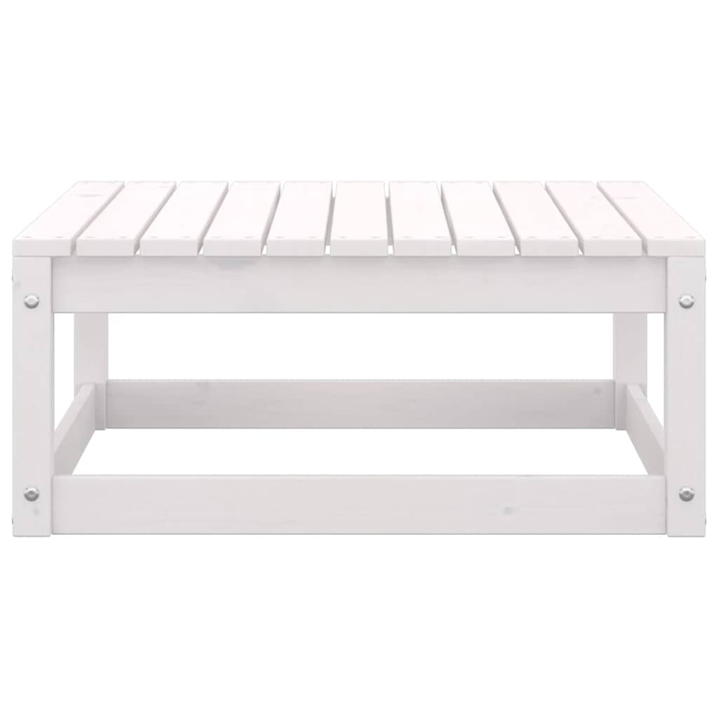 2-tlg. Garten-Lounge-Set mit Kissen Weiß Kiefer Massivholz