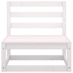 3-tlg. Garten-Lounge-Set mit Kissen Weiß Kiefer Massivholz