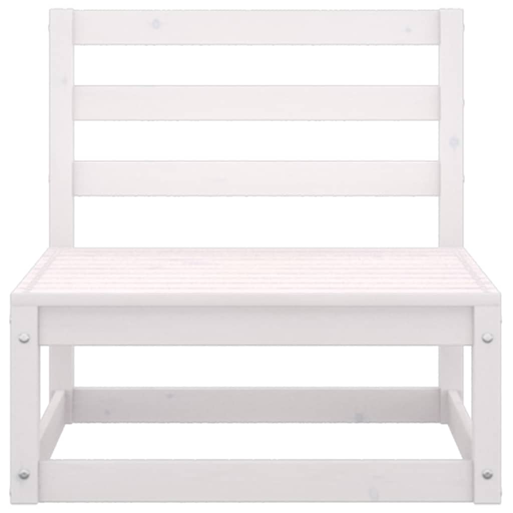 3-tlg. Garten-Lounge-Set mit Kissen Weiß Kiefer Massivholz