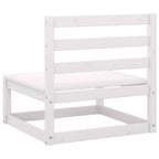 3-tlg. Garten-Lounge-Set mit Kissen Weiß Kiefer Massivholz