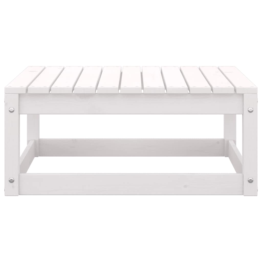 3-tlg. Garten-Lounge-Set mit Kissen Weiß Kiefer Massivholz