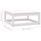 3-tlg. Garten-Lounge-Set mit Kissen Weiß Kiefer Massivholz
