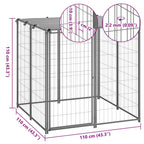 Hundezwinger Silbern 110x110x110 cm Stahl