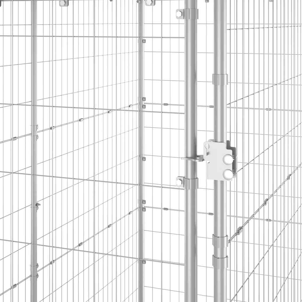 Outdoor-Hundezwinger mit Dach Verzinkter Stahl 110x220x180 cm